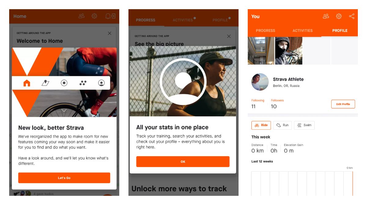 New Strava UI on Android