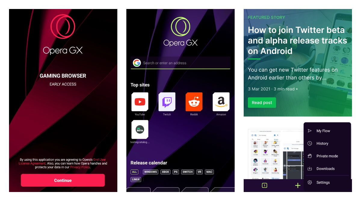 Opera GX beta for Android