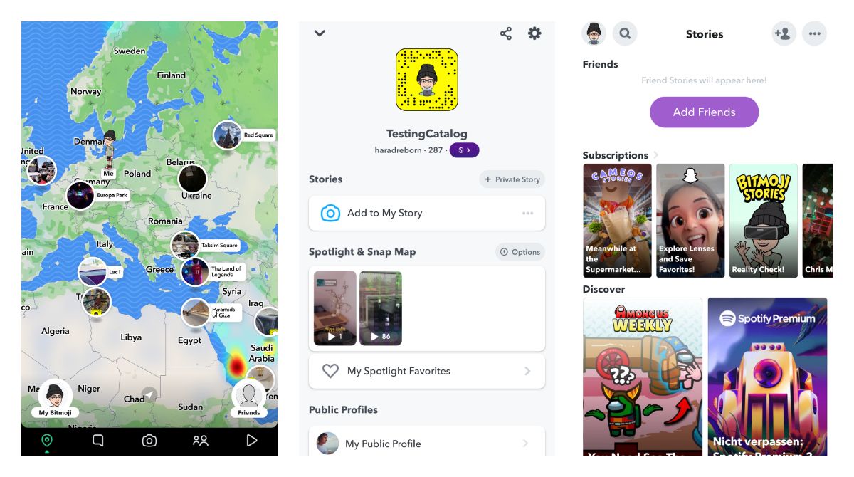 Snapchat UI on Android