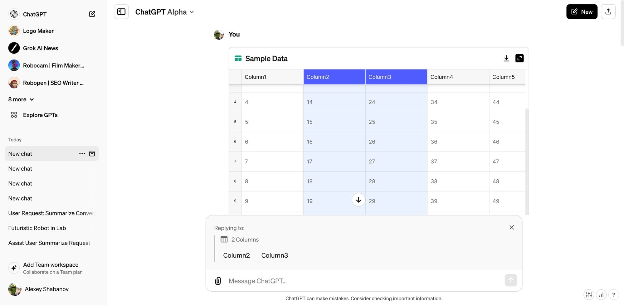 ChatGPT is developing advanced ways to work with data