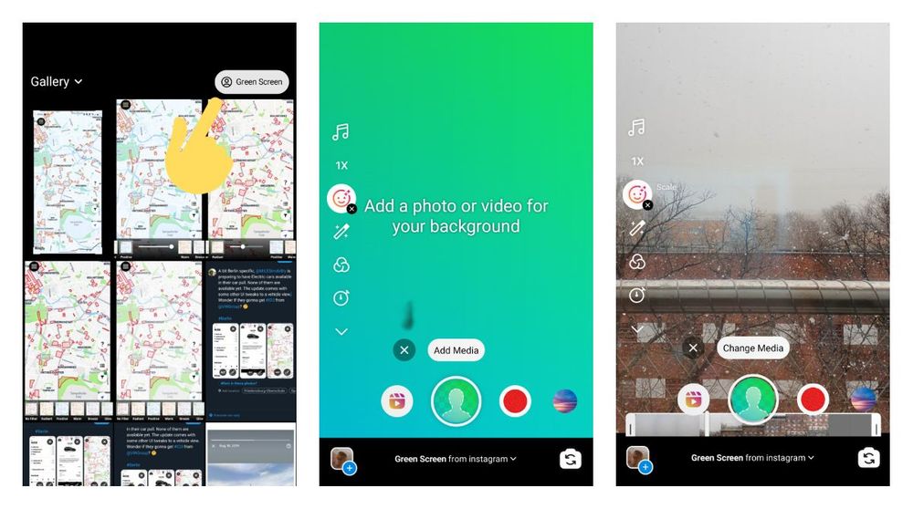 Instagram is rolling out Green Screen on Reels to more users