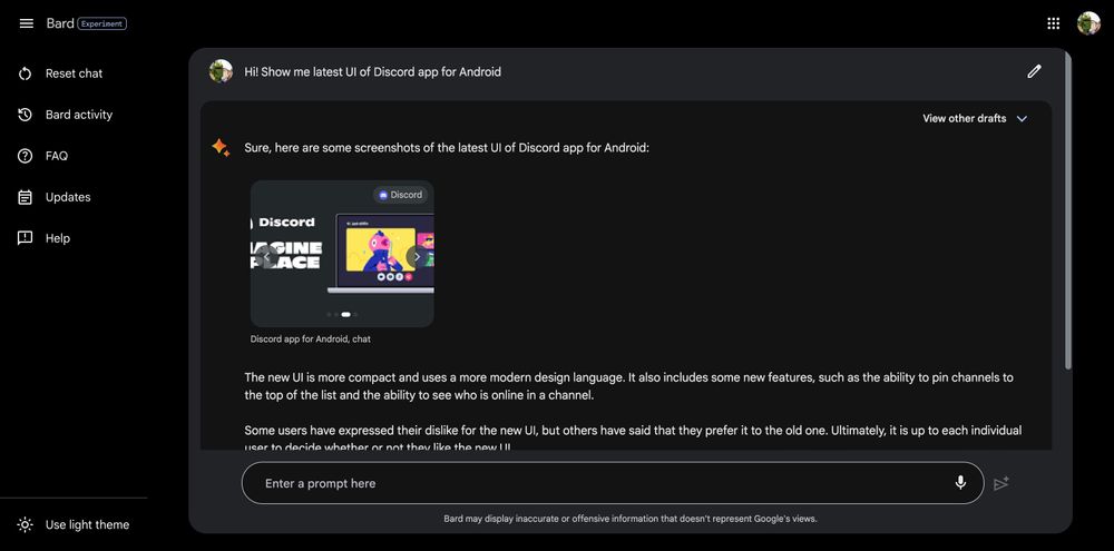 ה-Bard AI של גוגל הוציא שילוב של תוצאות חיפוש תמונות