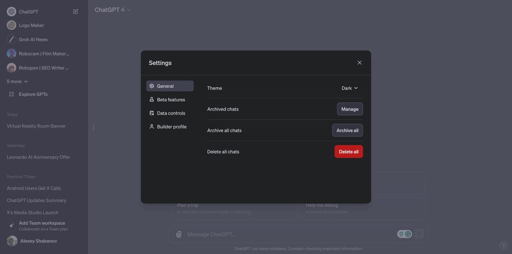 ChatGPT משיקה תכונה של ארכיון צ'אטים בכמות גדולה באינטרנט