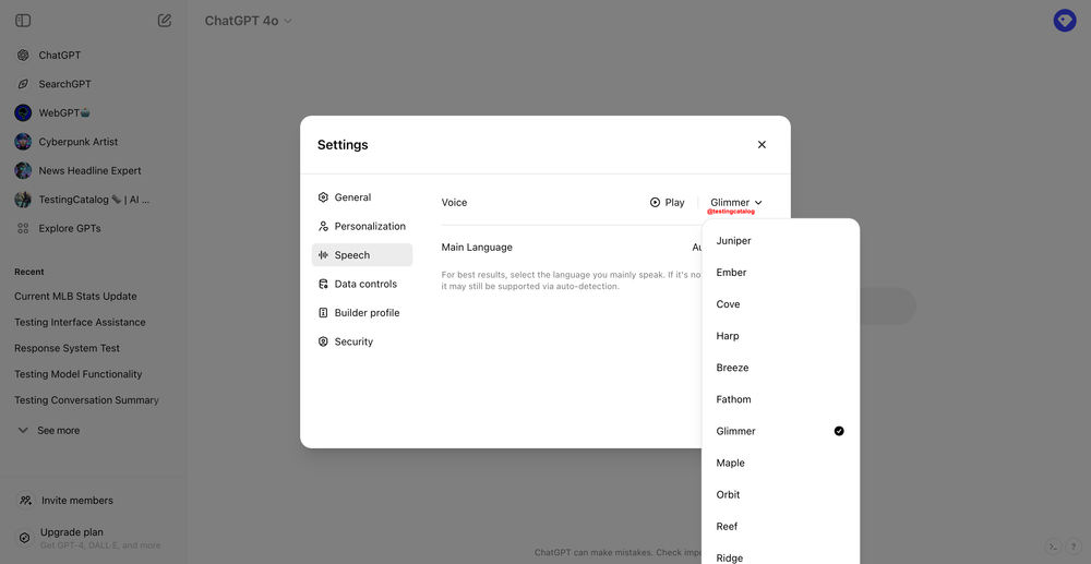 ChatGPT מרמז על עד 8 קולות חדשים הזמינים לקריאה בקול