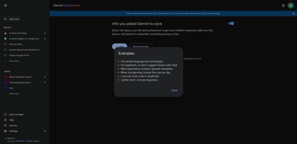 התכונה Saved Info של Gemini משכה לאחר בעיות שחרור מוקדם