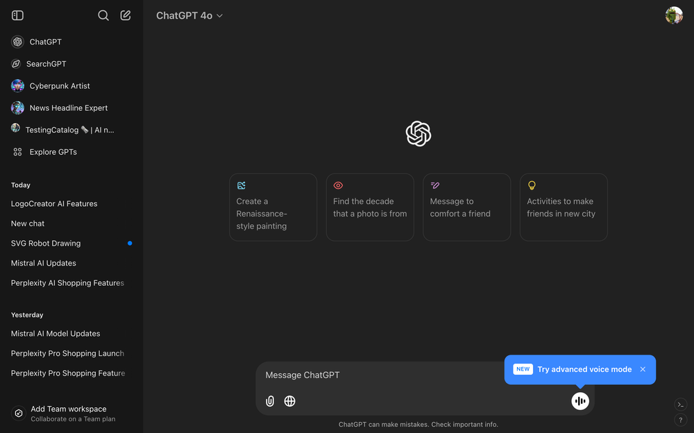 ChatGPT מצב קול מתקדם יוצא כעת לדפדפנים שולחניים