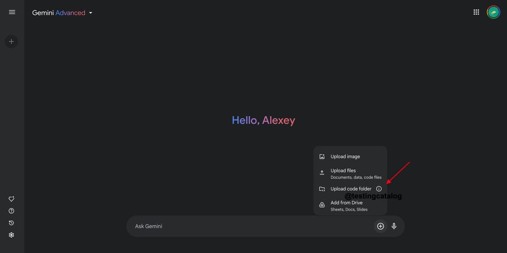 Google Gemini מציג ניתוח בסיס קוד עם תכונת העלאת תיקיות