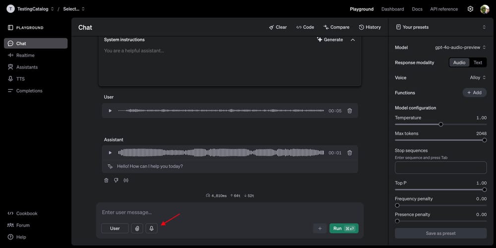 בדיקות קול ואימות קלט פעילים כעת בפלטפורמה של OpenAI