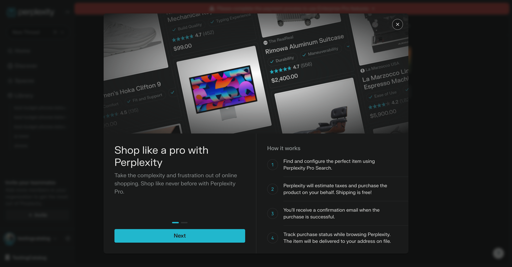 Black Friday מעורר את השקת הקניות של Perplexity בלחיצה אחת