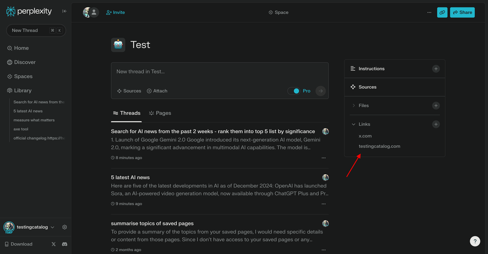 Perplexity AI מוסיף אפשרות חיפוש ספציפית לתחום ל-Spaces
