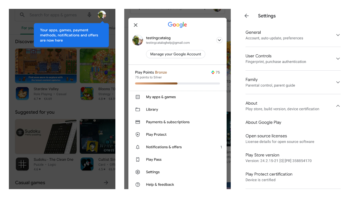 Redesigned profile tab and grouped settings are rolling out to more Google Play users