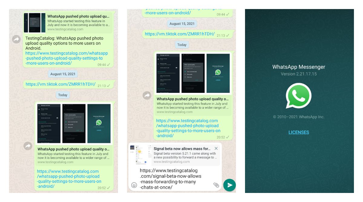 WhatsApp made large link previews available to beta users