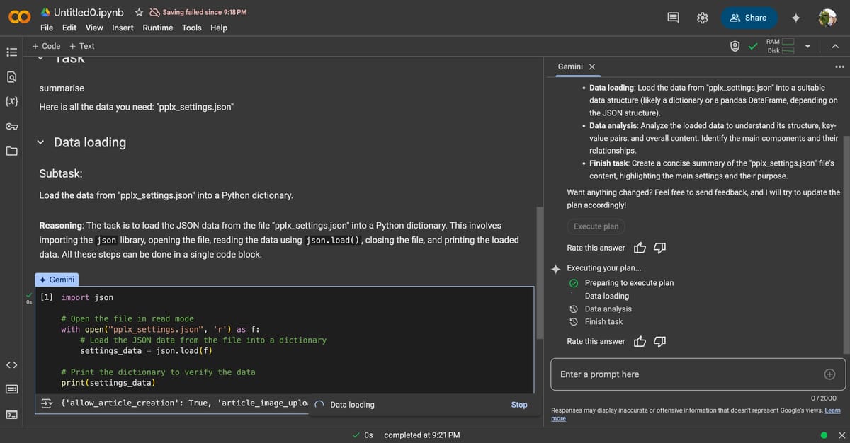 Data Science Agent now live in Colab, powered by Gemini 2.0
