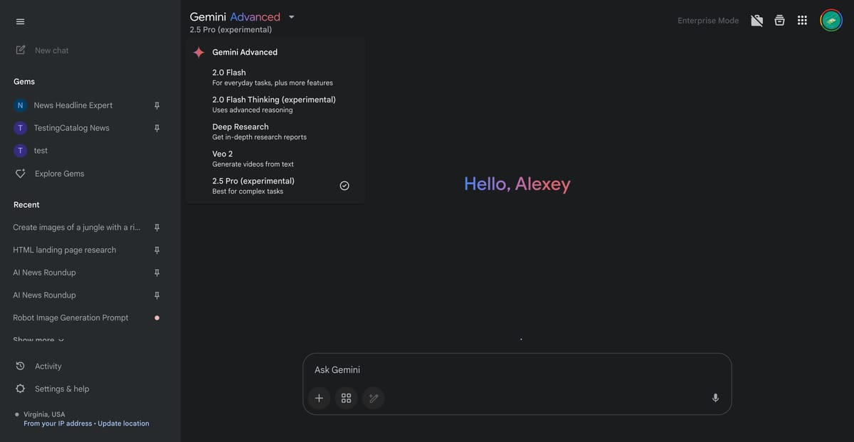 GitHub integration and Veo 2 update expected soon for Gemini