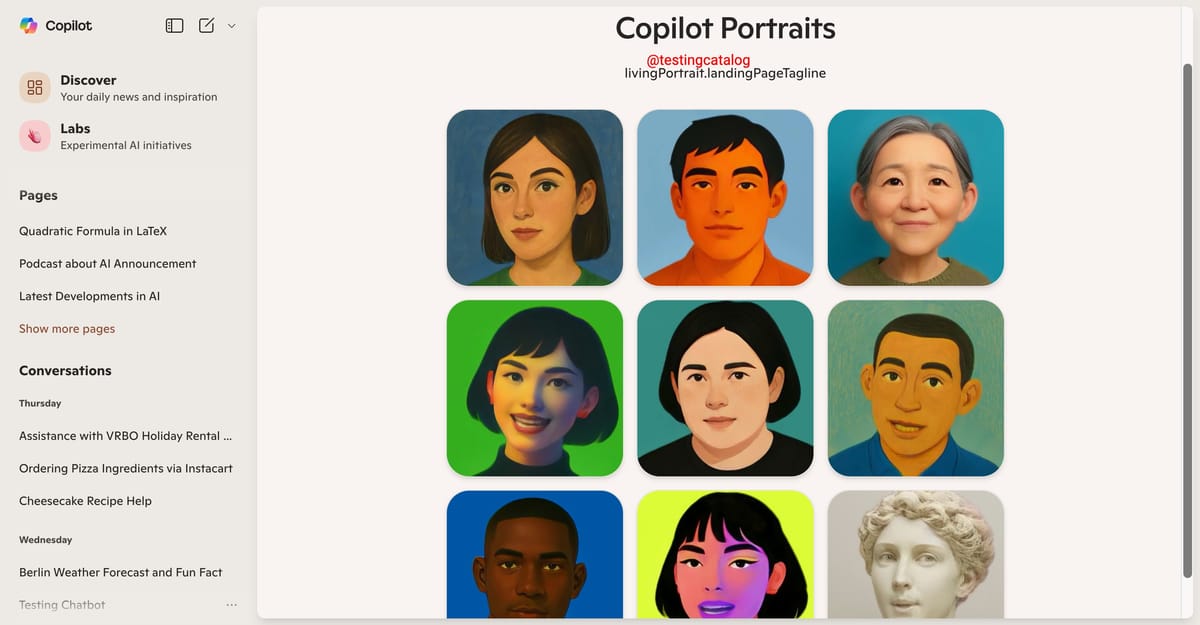 Microsoft lança Copilot Portrait para tornar conversas com IA mais humanas 1 Copilot Portraits