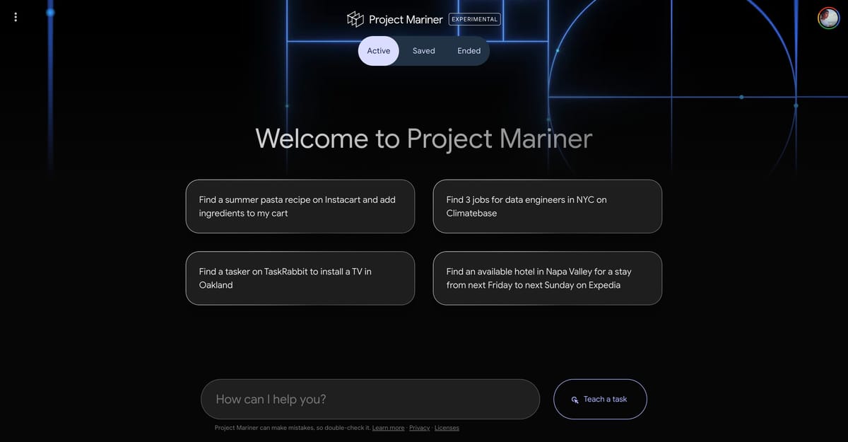 Google rolled out Project Mariner for Ultra plan subscribers