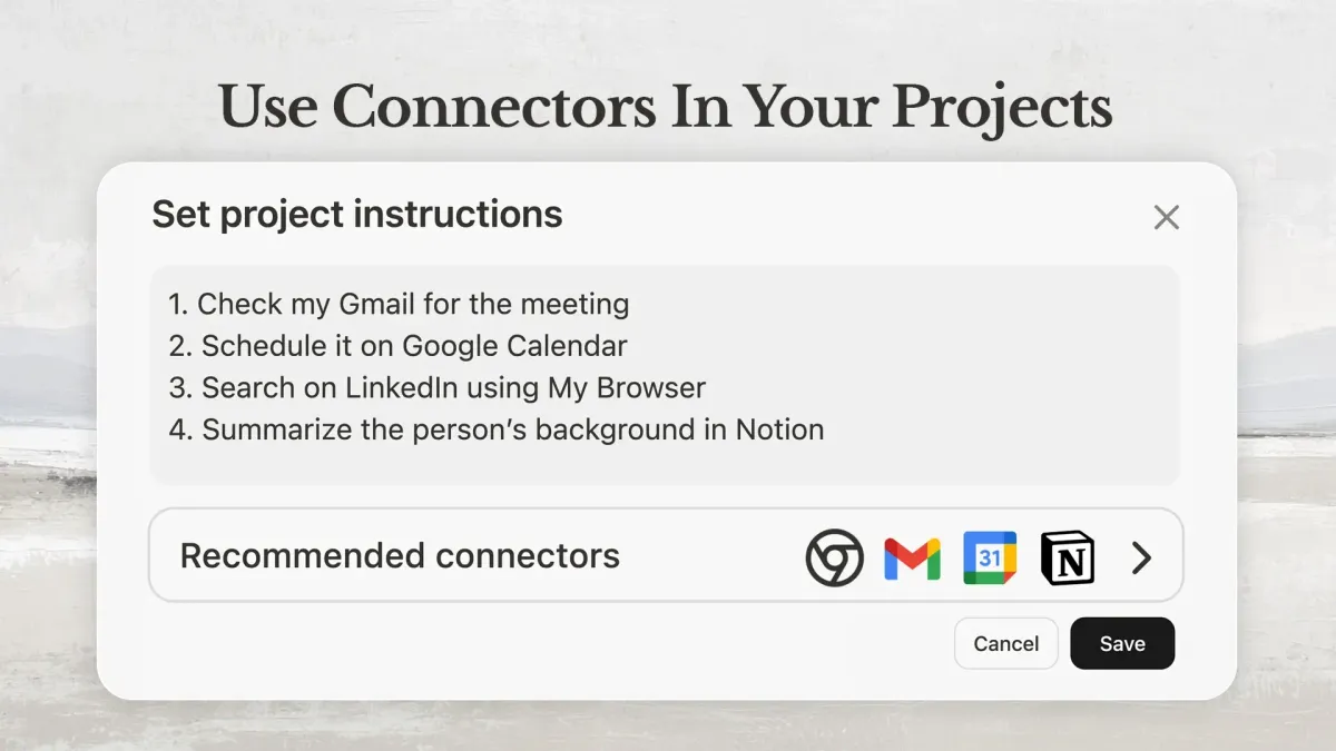 ManusがProjects向けConnectorsをリリース