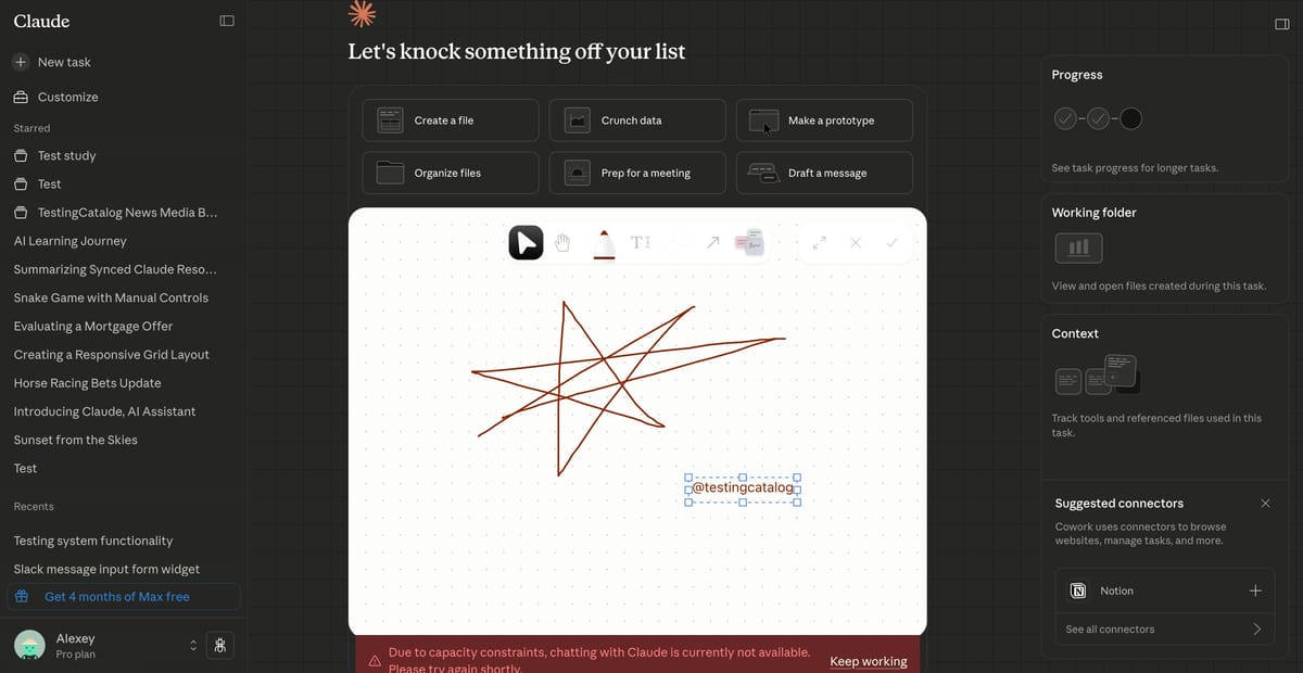 Anthropic prepares new sketch tool and Cowork in projects
