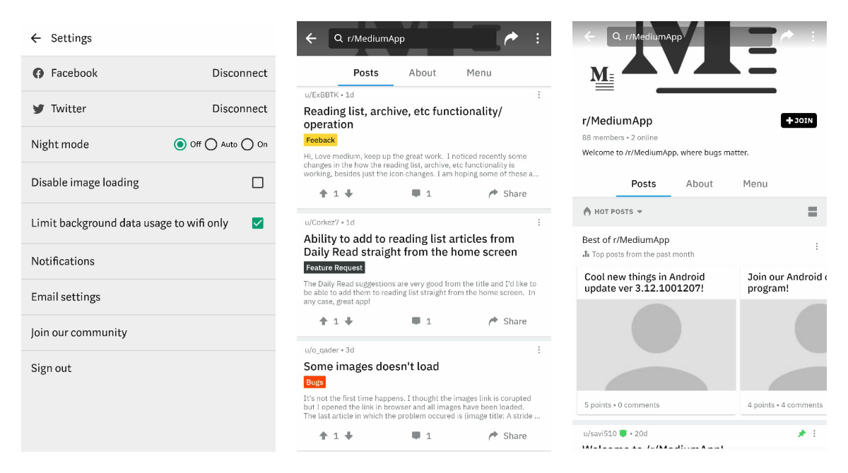 Medium for Android got a new beta-testing community on Reddit