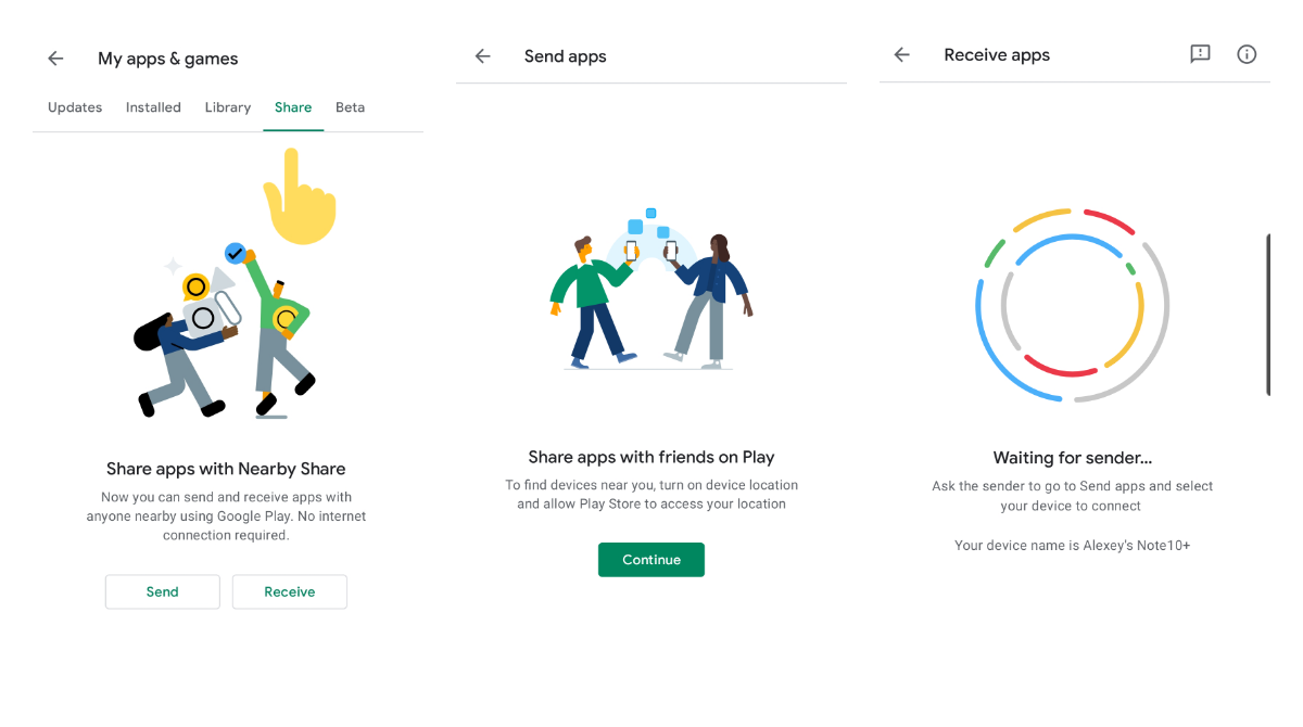 How to share Android apps and updates via Google Play and Nearby Share