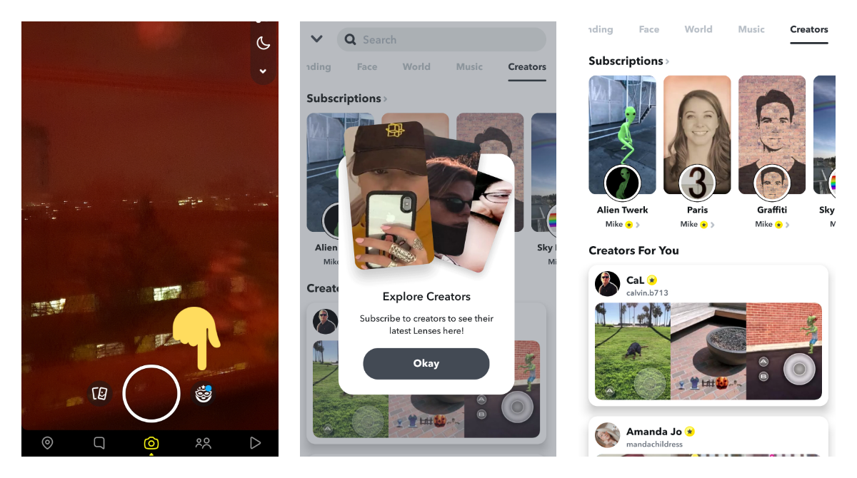 Snapchat got a new icon for lenses and a lens creator explore page