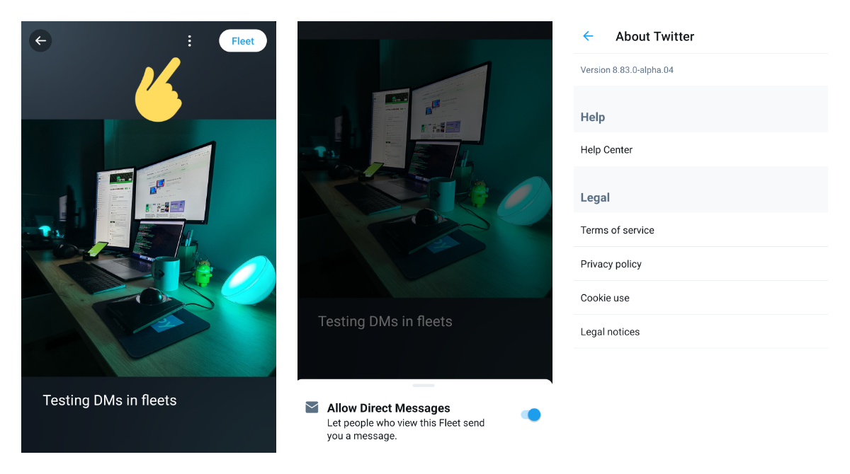 [Update: reverted] Twitter alpha for Android allows users to enable or disable DMs from Fleets