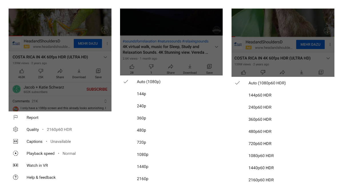 YouTube for Android now can play 4k HDR videos