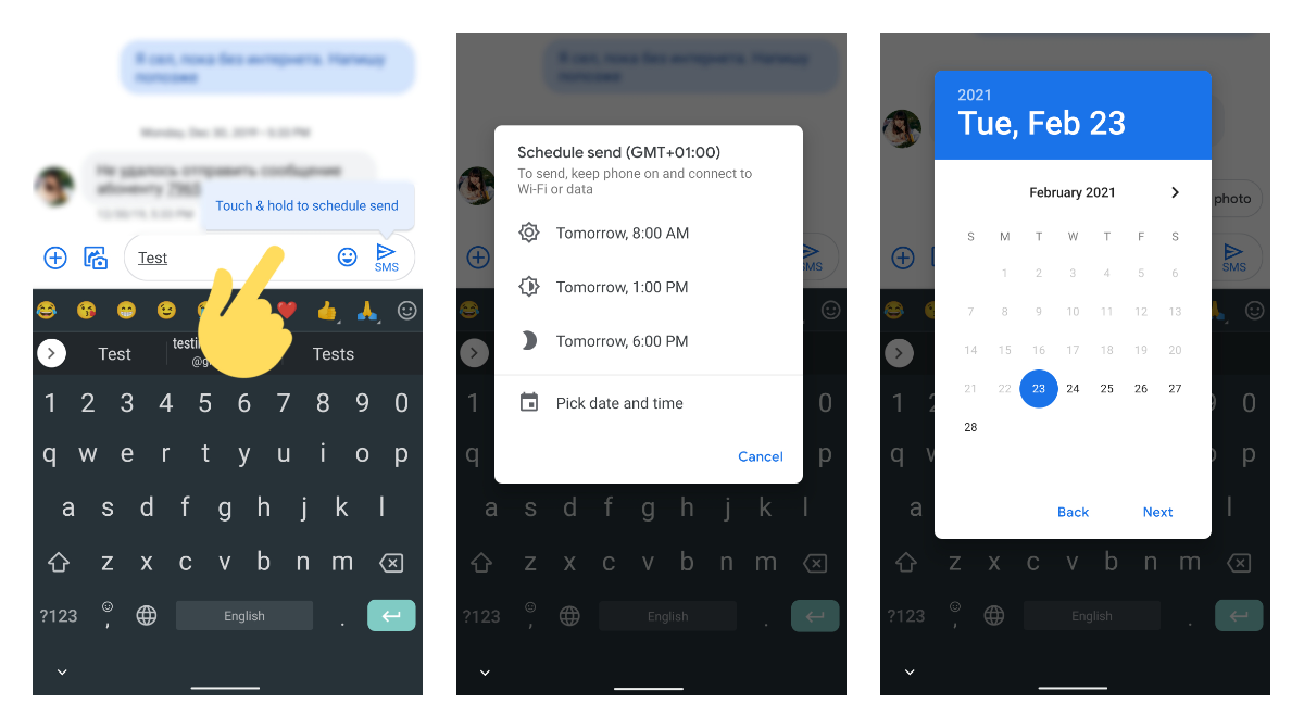 Google Messages got scheduled sending feature rolled out to more users