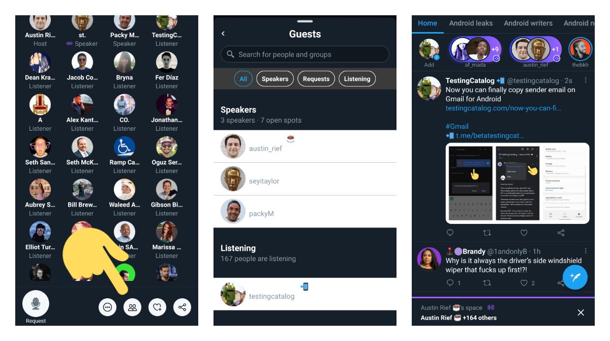 Twitter Spaces got a new Guests view on Android where you can search and filter across participants