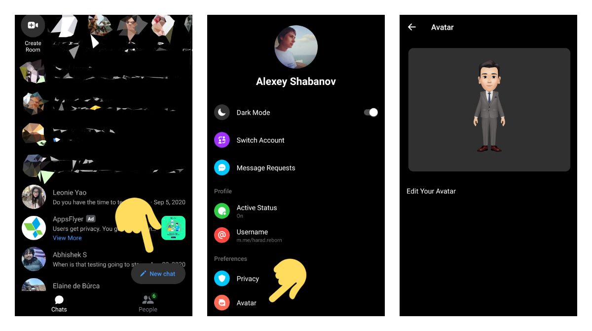 Facebook Messenger got a new button for conversation-starting along with an avatar shortcut