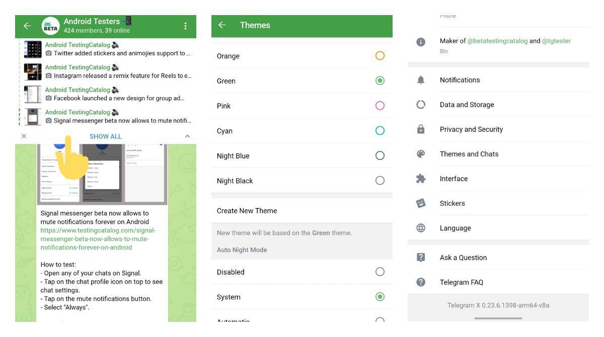 Telegram X for Android got a long-awaited update with multi-pins, native auto dark mode and more