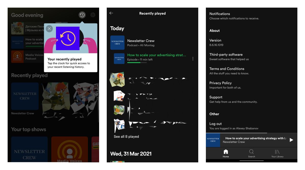 Spotify releases its recently played home screen shortcut on Android
