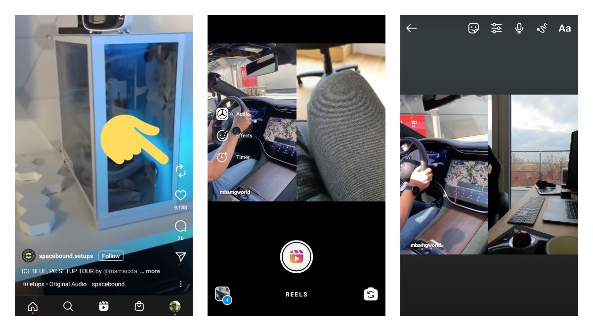 Instagram released a standalone remix button for Reels