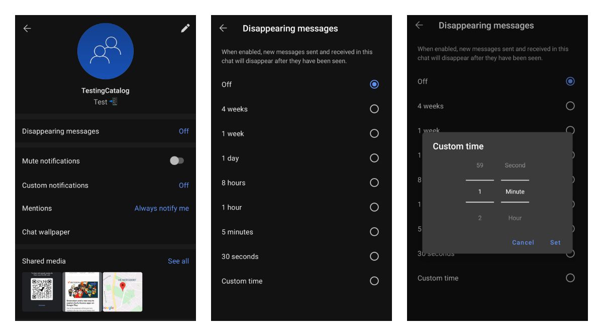 Now you can set a group description on Signal and configure a custom time for disappearing messages