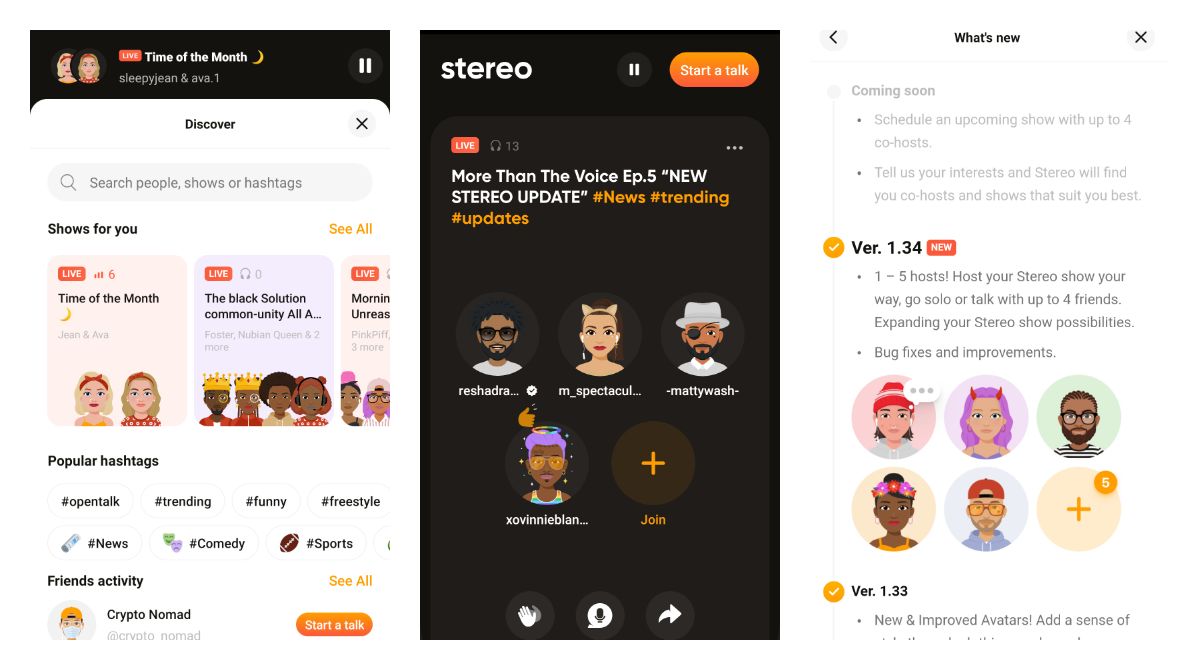 Stereo got support for having up to 5 hosts on one show