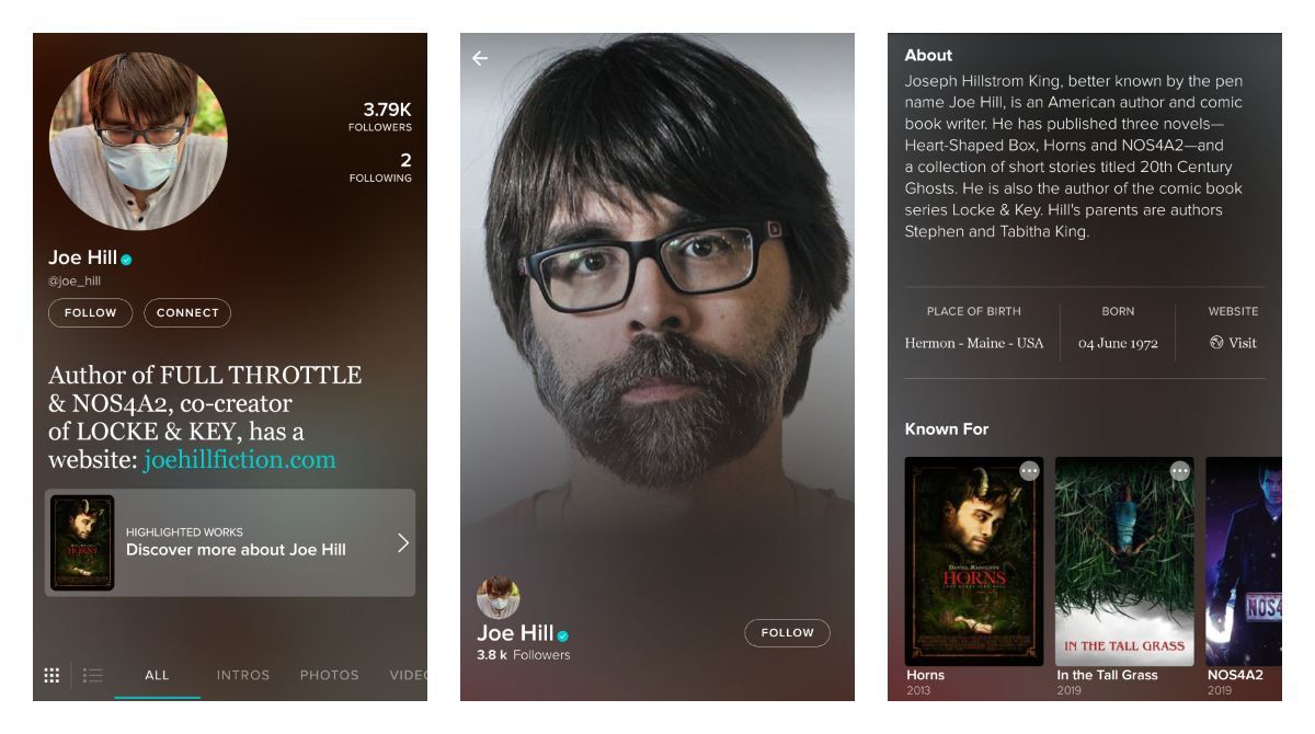 Vero got new author profiles layout for published writers