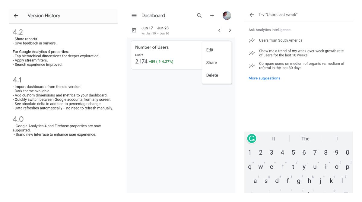 Google Analytics on Android got report sharing functionality, better search, and more