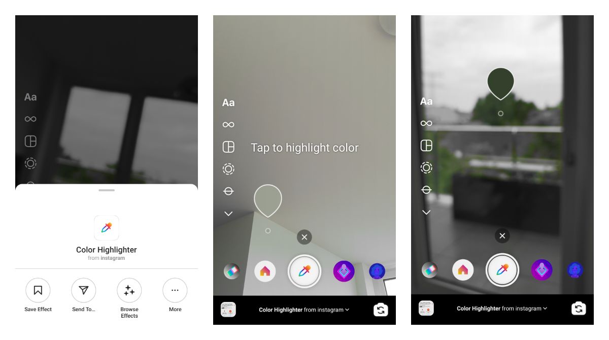 Instagram stories got a Color Highlighter filter with a color picker inside