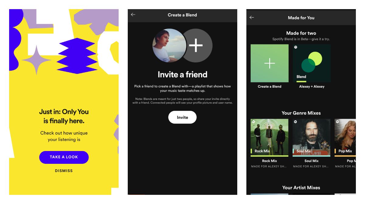 Spotify blend rolling out in beta allowing the creation of playlists for two by matching your listening history