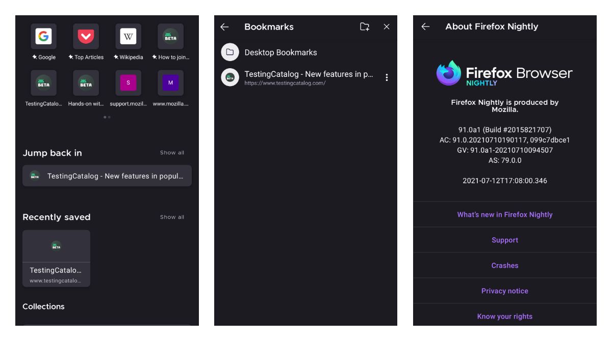 Firefox Nightly now shows Recently saved tiles on a new tab screen