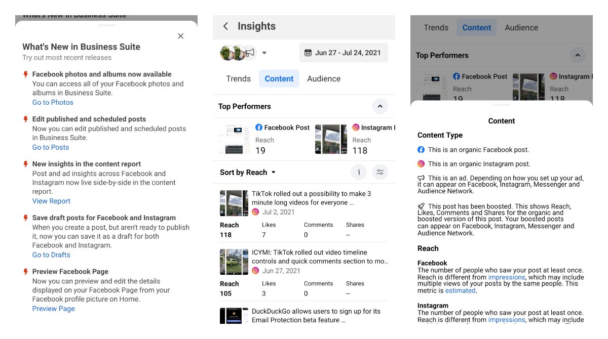 Facebook Business Suite got in-app changelogs, more insights, drafts, albums support and more