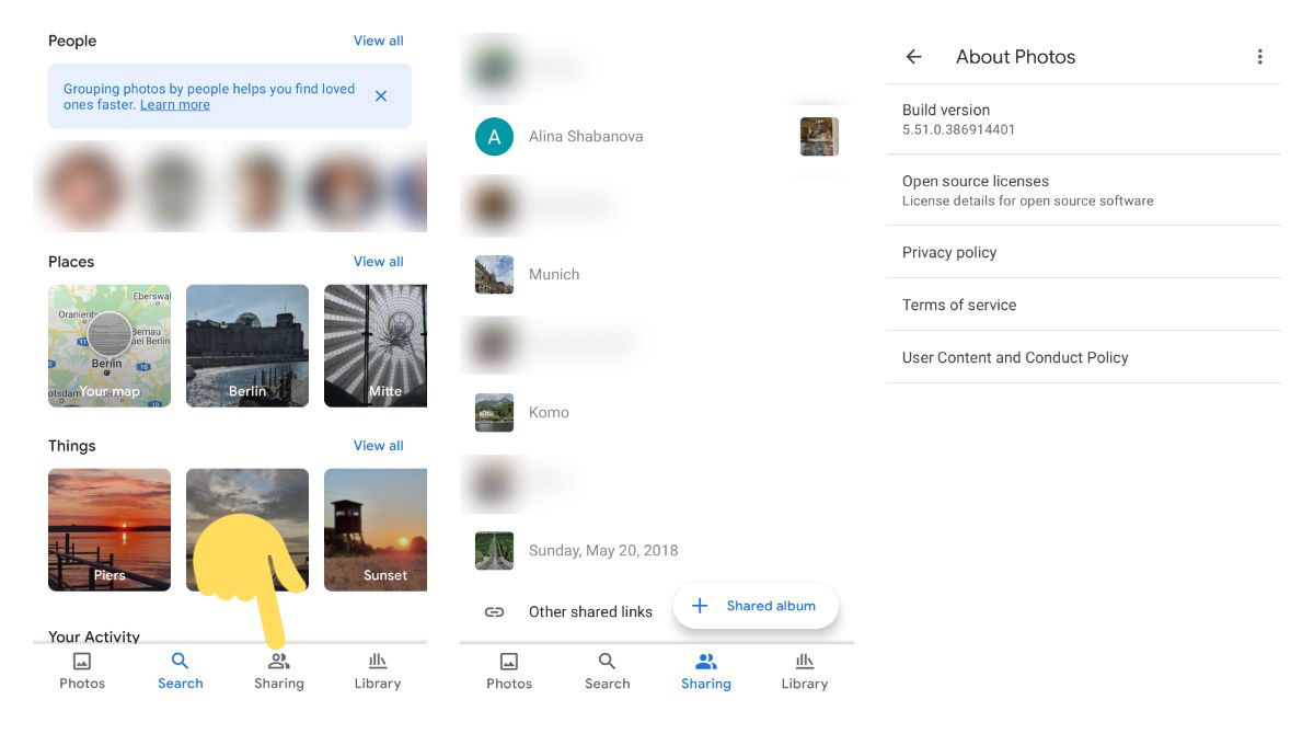Google Photos brings back a dedicated Sharing tab