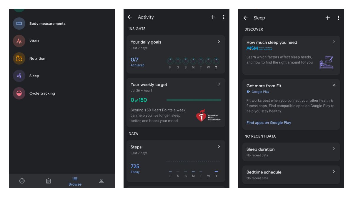 Google Fit got a new Browse tab with different activity categories