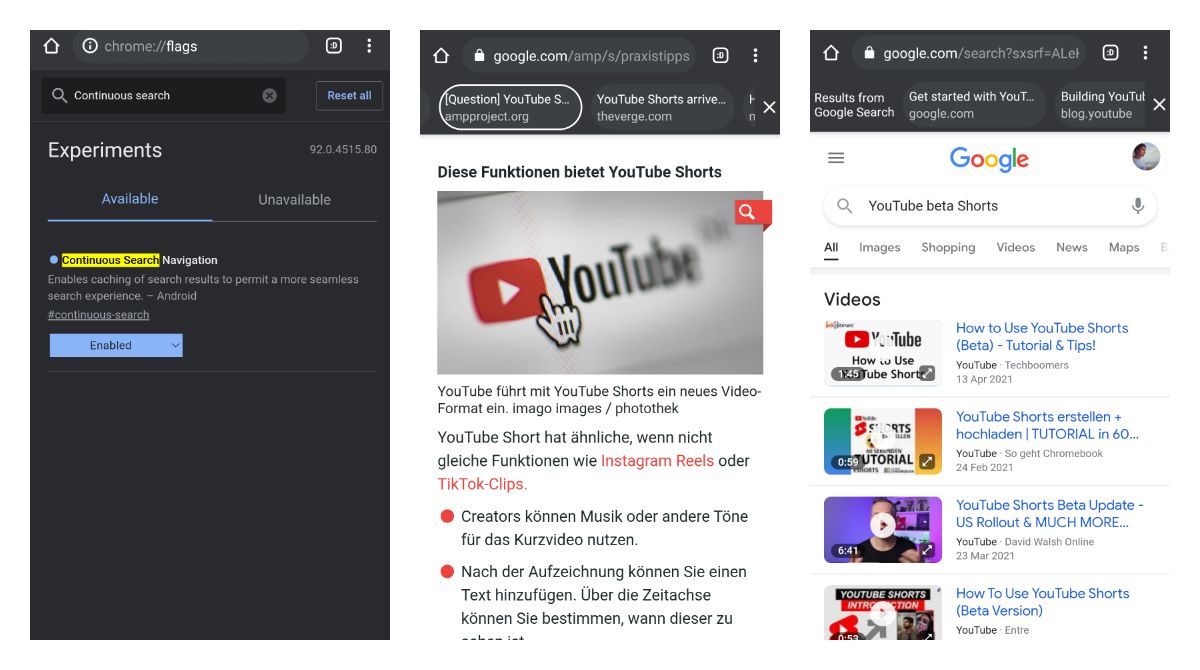 Chrome beta allows you to browse alternative search results without leaving a page