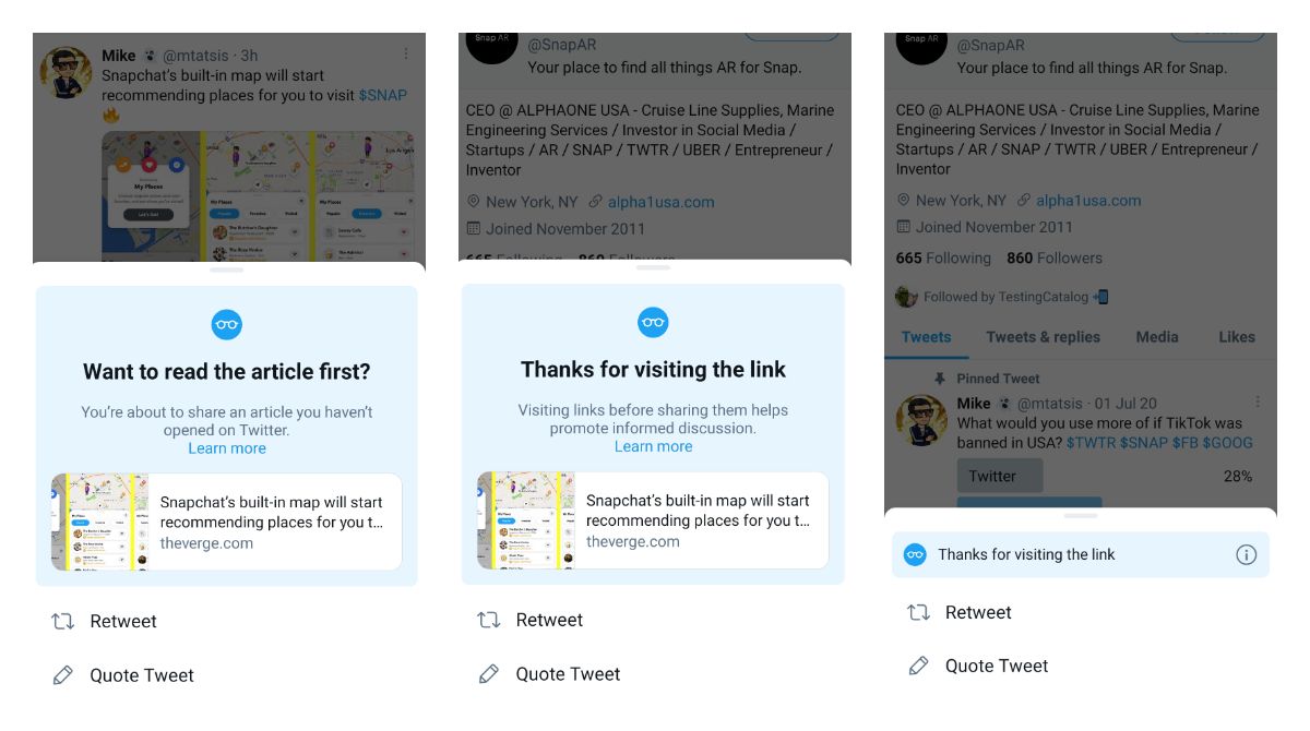 ICYMI: Twitter is going to warn you if you retweet an article that you haven't read