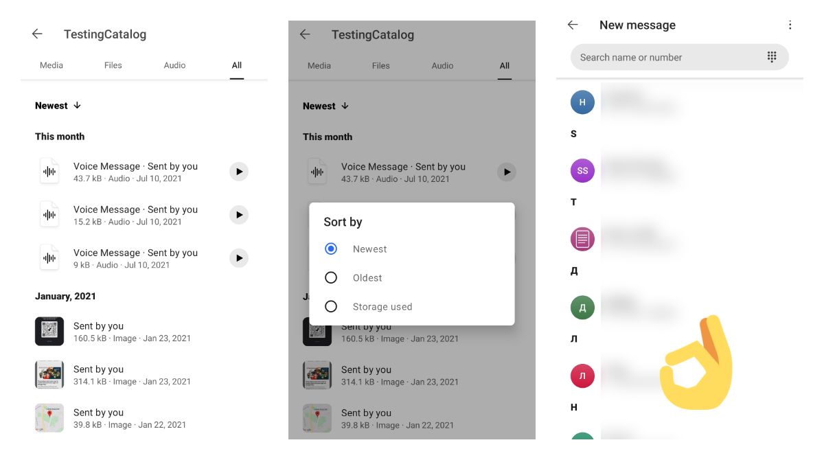 Signal beta got a cleaner contacts screen along with a redesigned All Media tab
