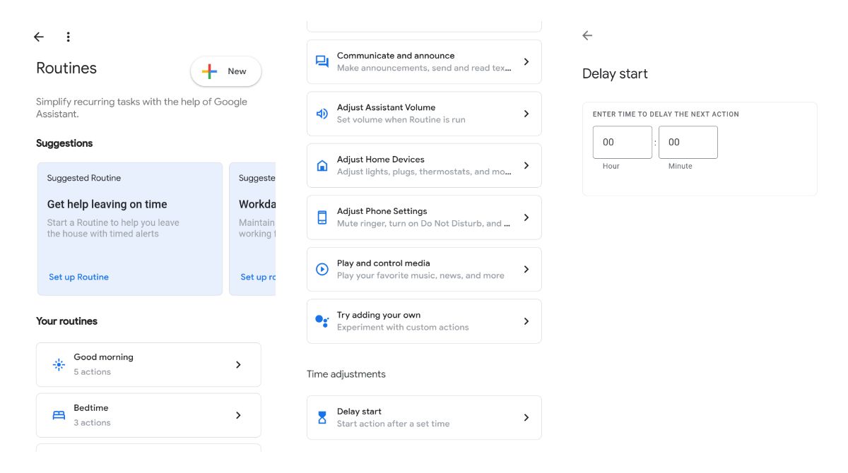 Google Assistant pushed the delayed start option for home routines to more users