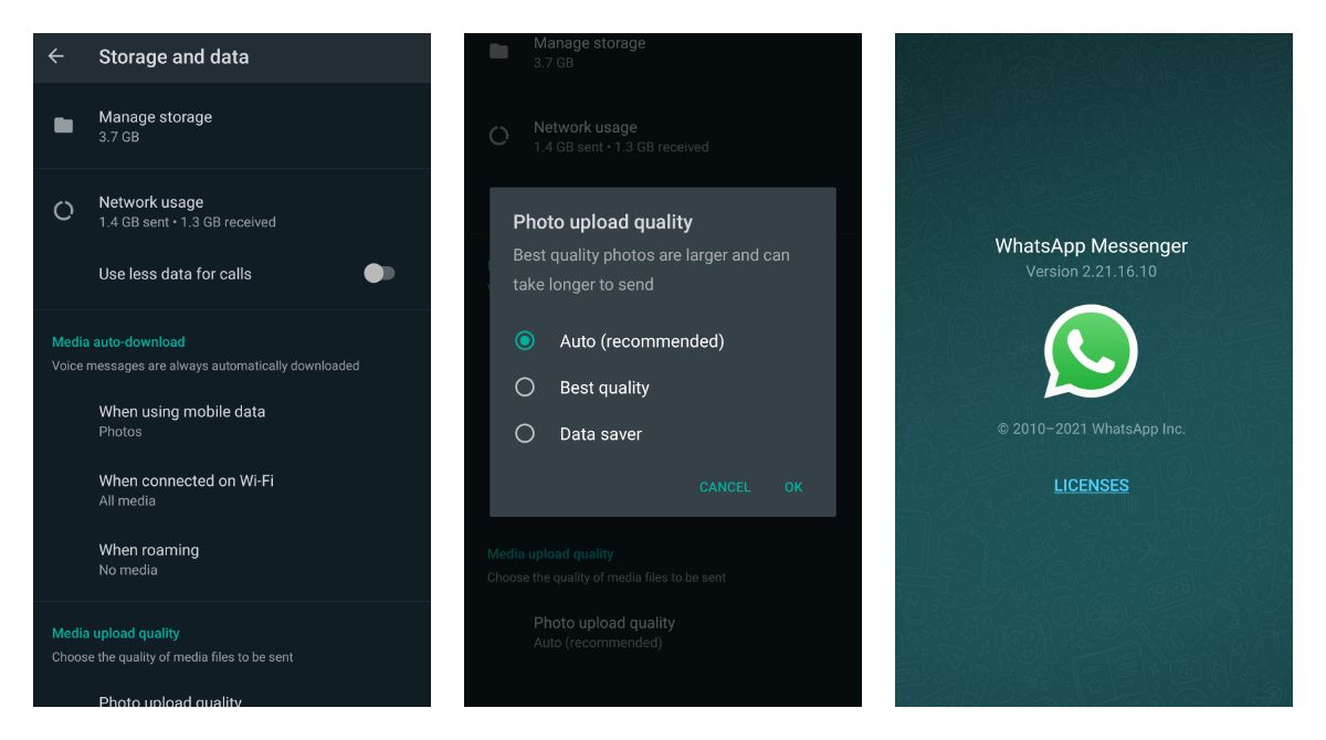 WhatsApp pushed photo upload quality options to more users on Android