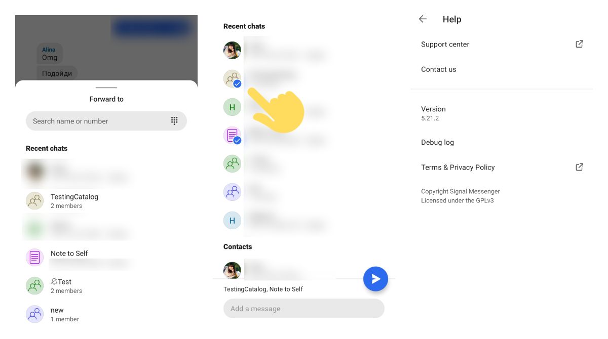 Signal beta now allows mass forwarding to many chats at once