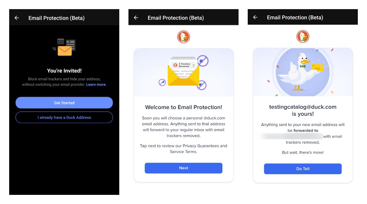 DuckDuckGo email protection beta invite